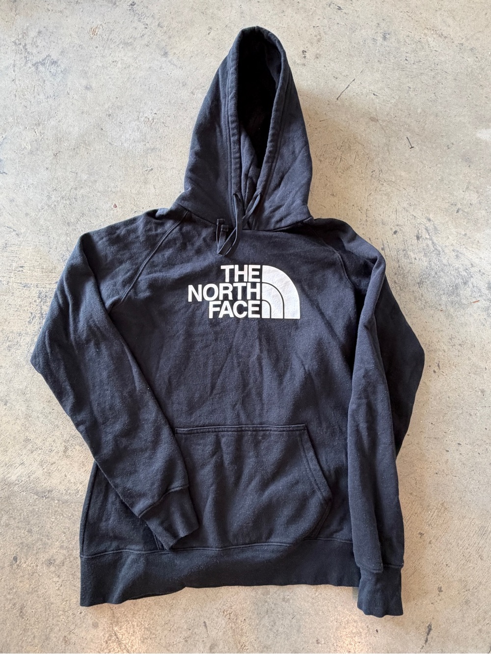 The North Face Men’s Black Crewneck Hoodie with White Logo